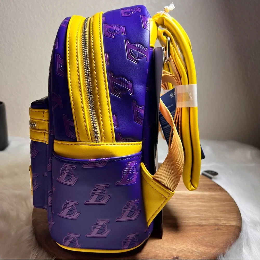 Loungefly NBA LA Lakers Debossed Logo Mini Backpack NWT